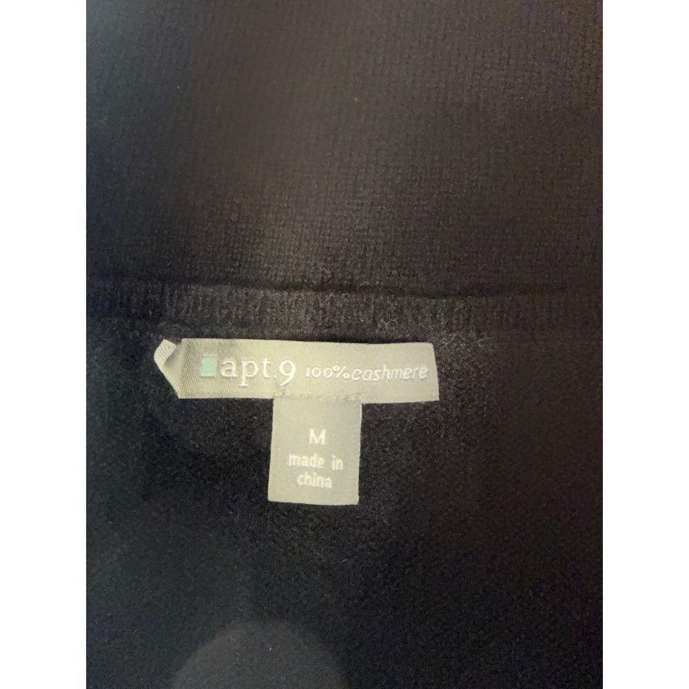 Apt 9 Womens Black 100% Cashmere V Neck Long Sleeve Sweater Minimalist Career M - Picture 11 of 13